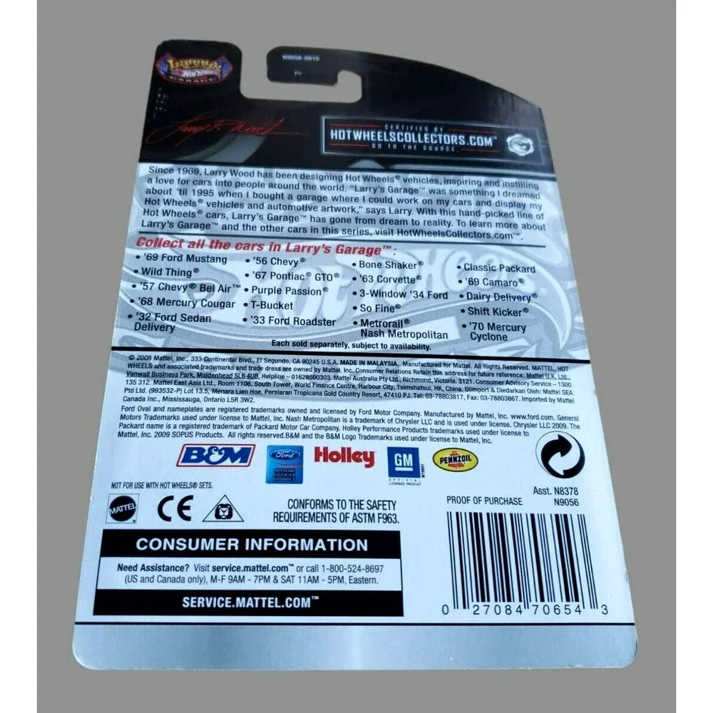 2009 Hot Wheels DAIRY DELIVERY Larry's Garage Metalflake Matte Black 12/20 1:64
